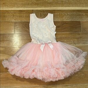 Popatu Cream Dress with Butterfly Embroidery